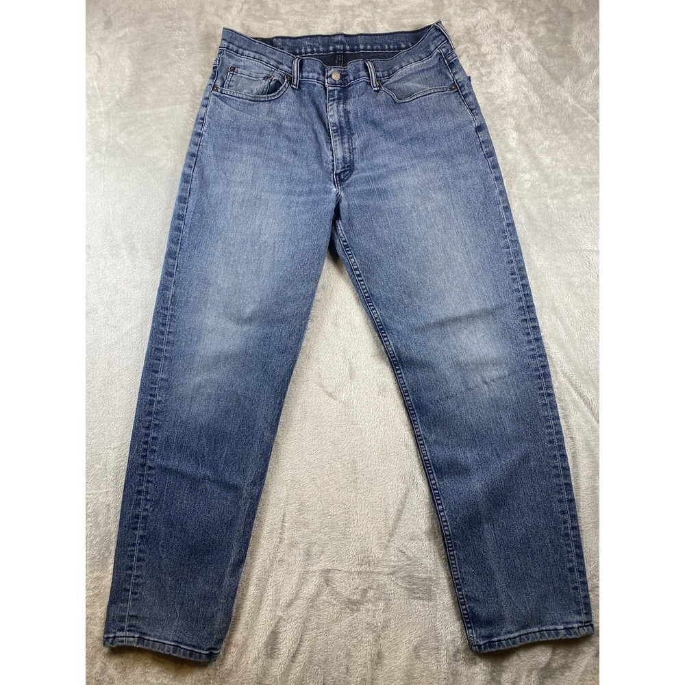 Levis 550 Jeans Mens 36x34 Blue Relaxed Tapered‎ Fit Denim Classic Distressed